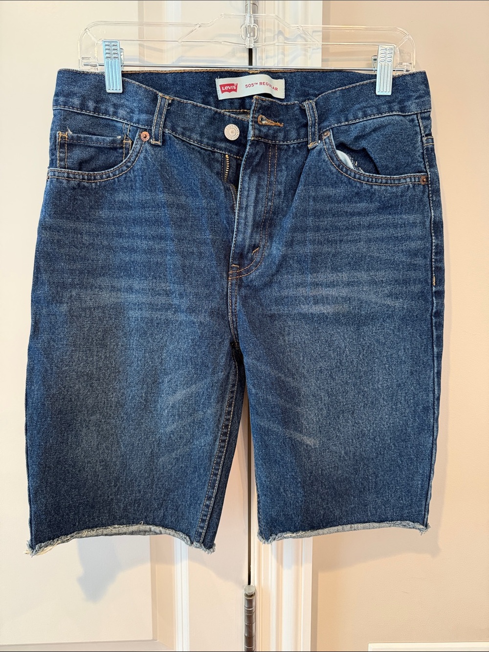 Levi's Boys Dark Indigo Cutoff Denim Shorts